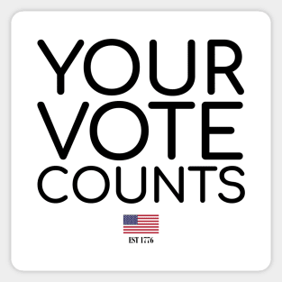 Your Vote Counts Black Sticker